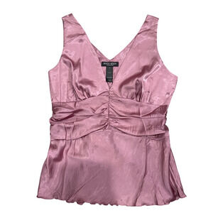 Bisou Bisou Vintage Camisole Fairy Mermaidcore -Sz 14-Satin Lace Beaded Top Y2K